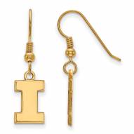 Illinois Fighting Illini NCAA Sterling Silver Gold Plated Small Dangle Earrings