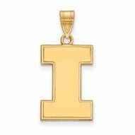 Illinois Fighting Illini NCAA Sterling Silver Gold Plated Large Pendant