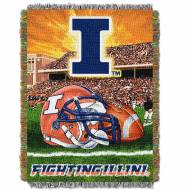 Illinois Fighting Illini NCAA Woven Tapestry Throw / Blanket
