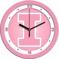 Illinois Fighting Illini Pink Wall Clock