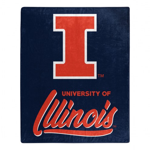 Illinois Fighting Illini Signature Raschel Throw Blanket