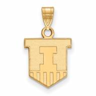 Illinois Fighting Illini Sterling Silver Gold Plated Small Pendant