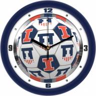 Illinois Fighting Illini Soccer Wall Clock