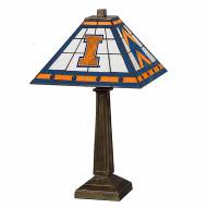 Illinois Fighting Illini Stained Glass Mission Table Lamp