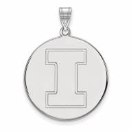 Illinois Fighting Illini Sterling Silver Extra Large Disc Pendant