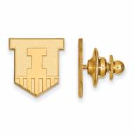 Illinois Fighting Illini Sterling Silver Gold Plated Lapel Pin