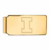 Illinois Fighting Illini Sterling Silver Gold Plated Money Clip