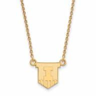 Illinois Fighting Illini Sterling Silver Gold Plated Small Pendant Necklace