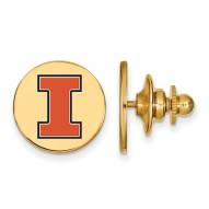 Illinois Fighting Illini Sterling Silver Gold Plated Tie Tac