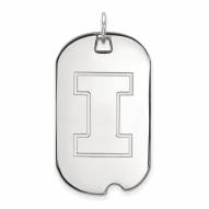 Illinois Fighting Illini Sterling Silver Large Dog Tag
