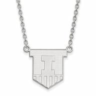 Illinois Fighting Illini Sterling Silver Large Pendant Necklace