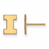 Illinois Fighting Illini NCAA Sterling Silver Gold Plated Extra Small Post Earrings