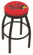 Illinois State Redbirds Black Swivel Bar Stool with Accent Ring