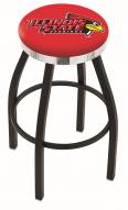 Illinois State Redbirds Black Swivel Barstool with Chrome Accent Ring
