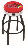 Illinois State Redbirds Black Swivel Barstool with Chrome Ribbed Ring