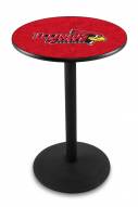 Illinois State Redbirds Black Wrinkle Bar Table with Round Base