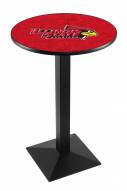 Illinois State Redbirds Black Wrinkle Pub Table with Square Base