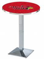 Illinois State Redbirds Chrome Bar Table with Square Base