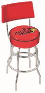Illinois State Redbirds Chrome Double Ring Swivel Barstool with Back