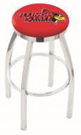 Illinois State Redbirds Chrome Swivel Bar Stool with Accent Ring