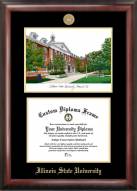 Illinois State Redbirds Gold Embossed Diploma Frame with Campus Images Lithograph