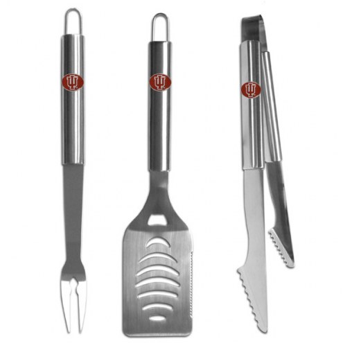 Indiana Hoosiers 3 Piece Stainless Steel BBQ Set