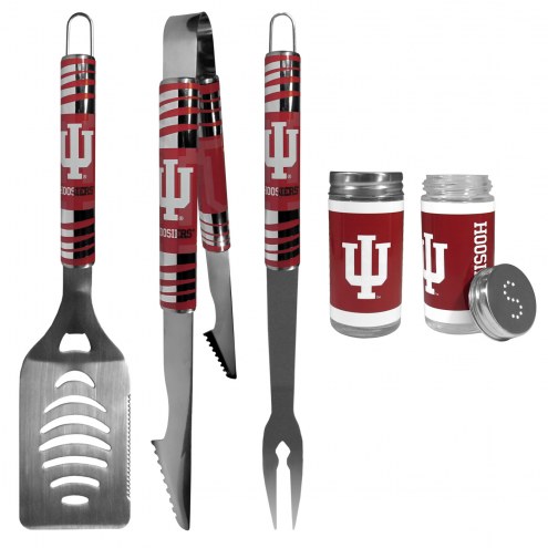 Indiana Hoosiers 3 Piece Tailgater BBQ Set and Salt and Pepper Shaker Set