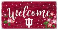 Indiana Hoosiers 6" x 12" Floral Welcome Sign