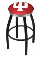 Indiana Hoosiers Black Swivel Barstool with Chrome Accent Ring