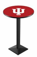 Indiana Hoosiers Black Wrinkle Pub Table with Square Base
