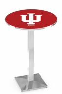 Indiana Hoosiers Chrome Bar Table with Square Base