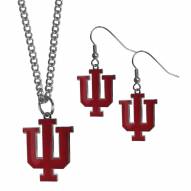 Indiana Hoosiers Dangle Earrings and Chain Necklace Set