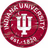 Indiana Hoosiers Distressed Round Sign