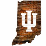 Indiana Hoosiers Distressed State with Logo Sign