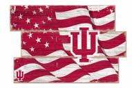 Indiana Hoosiers Flag 3 Plank Sign