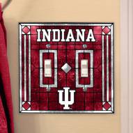 Indiana Hoosiers Glass Double Switch Plate Cover