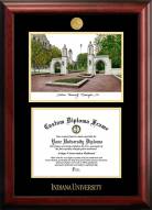 Indiana Hoosiers Gold Embossed Diploma Frame with Campus Images Lithograph