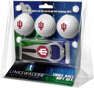 Indiana Hoosiers Golf Ball Gift Pack with Hat Trick Divot Tool