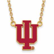 Indiana Hoosiers Sterling Silver Gold Plated Large Pendant Necklace