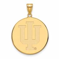 Indiana Hoosiers Sterling Silver Gold Plated Extra Large Disc Pendant
