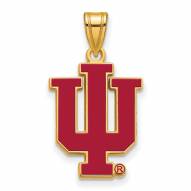Indiana Hoosiers Sterling Silver Gold Plated Large Enameled Pendant