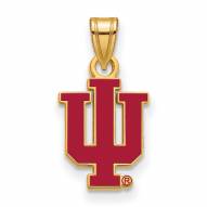 Indiana Hoosiers Sterling Silver Gold Plated Small Enameled Pendant
