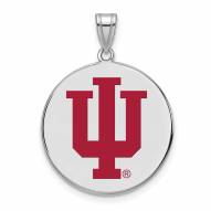 Indiana Hoosiers Sterling Silver Extra Large Enameled Disc Pendant