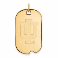 Indiana Hoosiers Sterling Silver Gold Plated Large Dog Tag