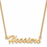 Indiana Hoosiers Sterling Silver Gold Plated Medium Pendant Necklace