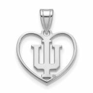 Indiana Hoosiers Sterling Silver Heart Pendant