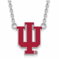 Indiana Hoosiers Sterling Silver Large Enameled Pendant Necklace