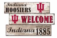 Indiana Hoosiers Welcome 3 Plank Sign
