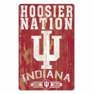 Indiana Hoosiers Slogan Wood Sign