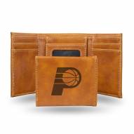Indiana Pacers Laser Engraved Brown Trifold Wallet